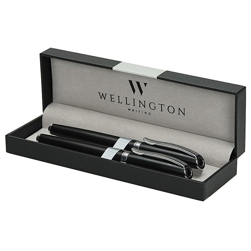 ΣΤΥΛΟ WELLINGTON ΣΕΤ AURORA BLACK (Διαρκείας & Πέννα)