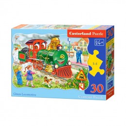 ΠΑΙΧΝΙΔΙ PUZZLE  CASTORLAND 30τεμ. Green locomotive (320x230mm)
