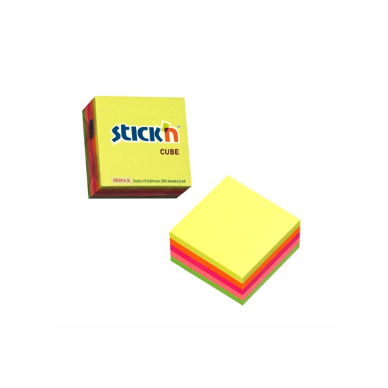 ΧΑΡΤΑΚΙΑ Stick'N ΚΥΒΟΣ ΜΙΝΙ NEON 50Χ50 250Φ