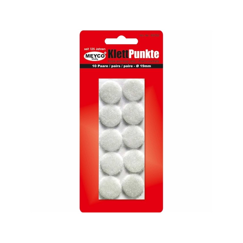 ΑΥΤΟΚΟΛΛΗΤΑ VELKRO ΣΤΡΟΓΓΥΛΑ ΛΕΥΚΑ 19mm 10τεμ.