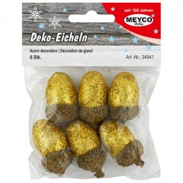 ΔΙΑΚΟΣΜΗΤΙΚΑ ΧΡΙΣΤΟΥΓΕΝΝΩΝ ΒΕΛΑΝΙΔΙΑ GLITTER ΧΡΥΣΑ ΣΕΤ 6τεμ. (2χ3,5cm)