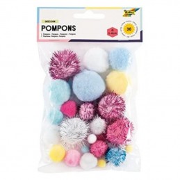 ΠΟΜ-ΠΟΜ POM-POM FOLIA ΠΑΣΤΕΛ ΑΣΟΡΤΙ (1-4cm) 30τεμ.