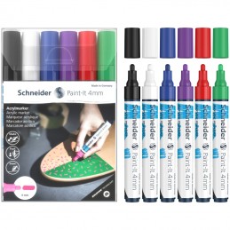 ΜΑΡΚΑΔΟΡΟΙ SCHNEIDER PAINT-IT 320 (4mm) σετ 6 βασικά χρώματα