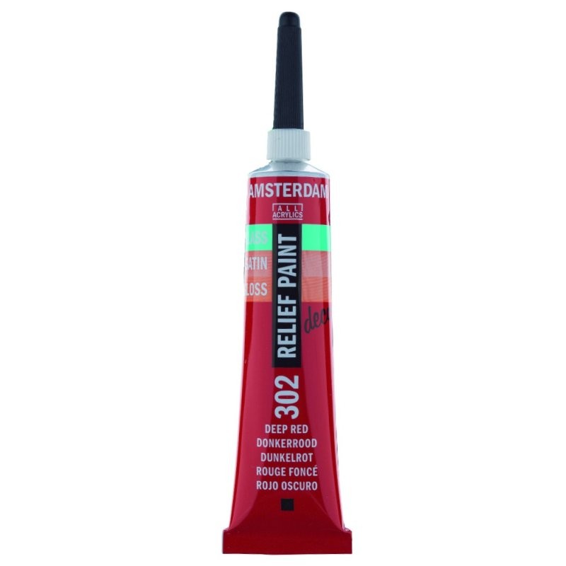 TALENS AMSTERDAM RELIEF PAINT 20ml (περίγραμμα) DEEP RED No 302