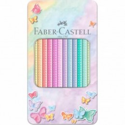ΚΡΑΓΙΟΝ ΞΥΛΙΝΑ F.CASTELL SPARKLE 12 χρωμ.PASTEL (μεταλλική κασετίνα)