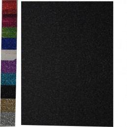 ΧΑΡΤΟΝΙΑ GLITTER COLORFIX 50χ70 BLACK 250γρ.